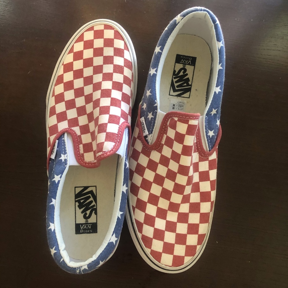 Vans slip on American Flag shoes
